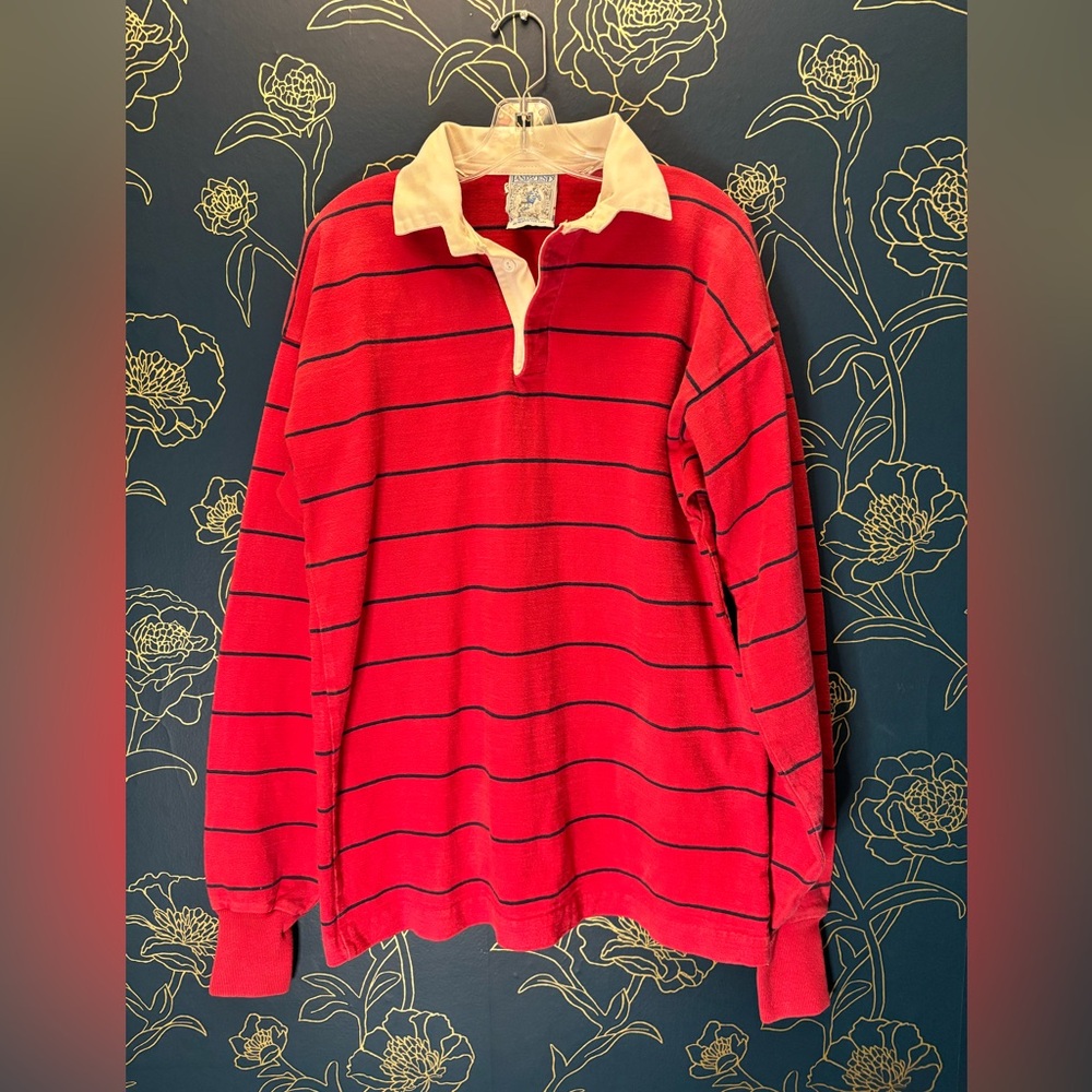 VINTAGE Lands End rugby shirt XXL